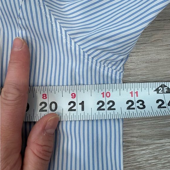 Ted Baker Mens Cotton Blue Striped Shirt Classic Buttons Up Shirt sz 5 or L - Picture 5 of 11